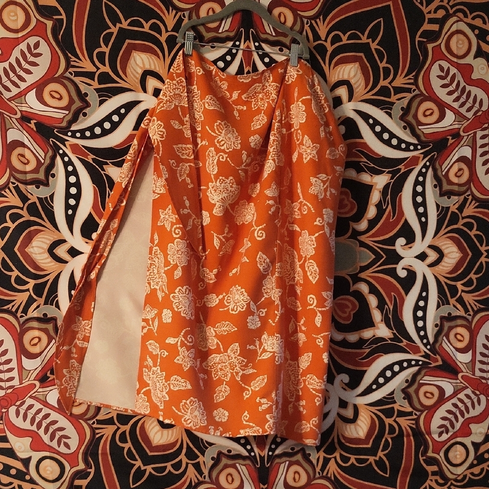 Floral Orange Skirt